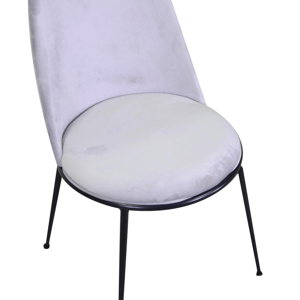 Sedia design  velluto e metallo  rotterdam grigio