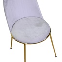 Sedia salotto design  velluto e metallo oro rotterdam grigio