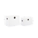 Set 2 Baule Pechino bianco in legno