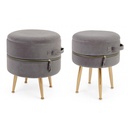 Set 2 Sgabello contenitore effetto velluto Pavlina Grigio Scuro
