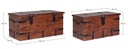 Set 2 cassapanca marrone in legno stile fusion