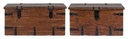 Set 2 cassapanca marrone in legno stile fusion