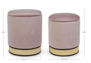 Set 2 pouf contenitore velluto rosa antico Milena