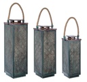 Set 3 lanterne in metallo stile fusion