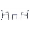 Set 3 pezzi da giardino salotto in metallo Auri antracite