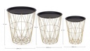 Set 3 tavolino contenitore in metallo stile atmosphere