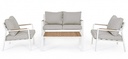 Set 4 salotto bianco con cuscino in alluminio