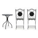 Set da giardino tavolo e 2 sedie con decori in ceramica Huston