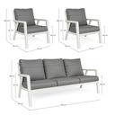 Set salotto 3 pz con cuscini Truman Lunar