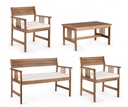 Set salotto in legno acacia noemi con cuscini