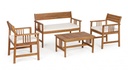 Set salotto in legno acacia noemi con cuscini