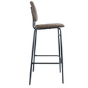 Sgabello Ross in ecopelle ruggine con gambe nere 106 cm, 43 cm, 45 cm