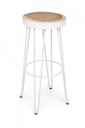 Sgabello bar bianco  in legno stile naturale