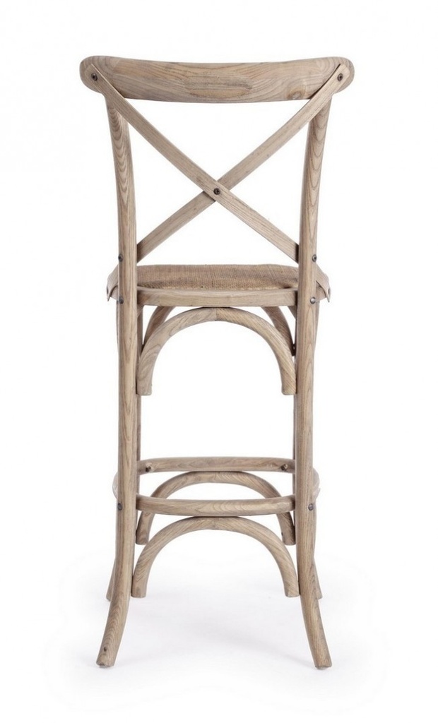 Sgabello bar grigio in legno stile naturale