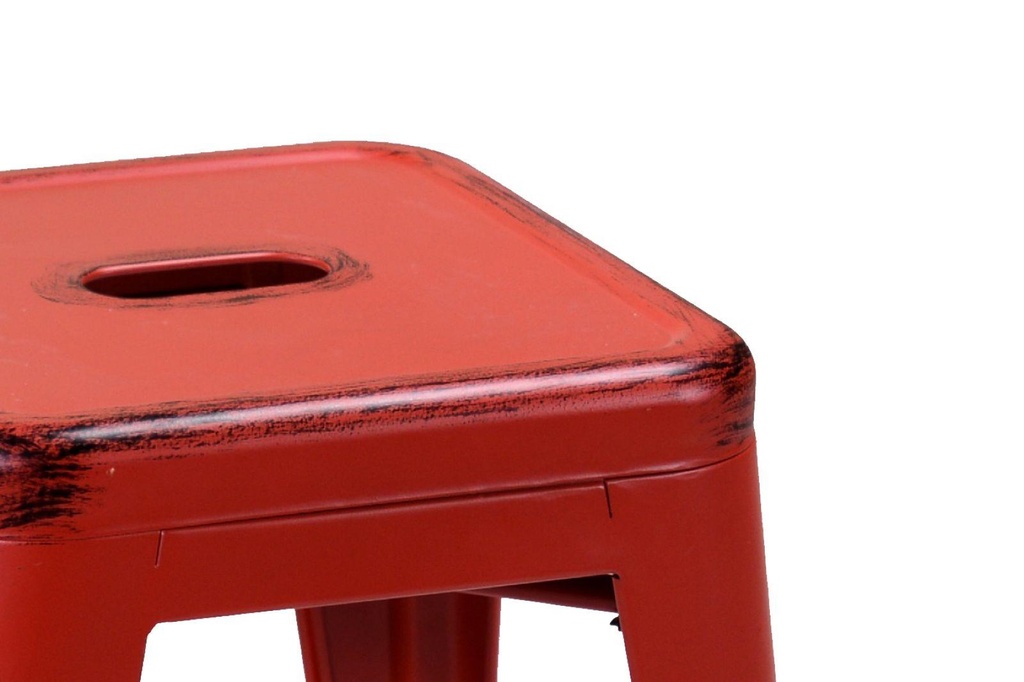 Sgabello ferro bristol rosso cm39x39h45