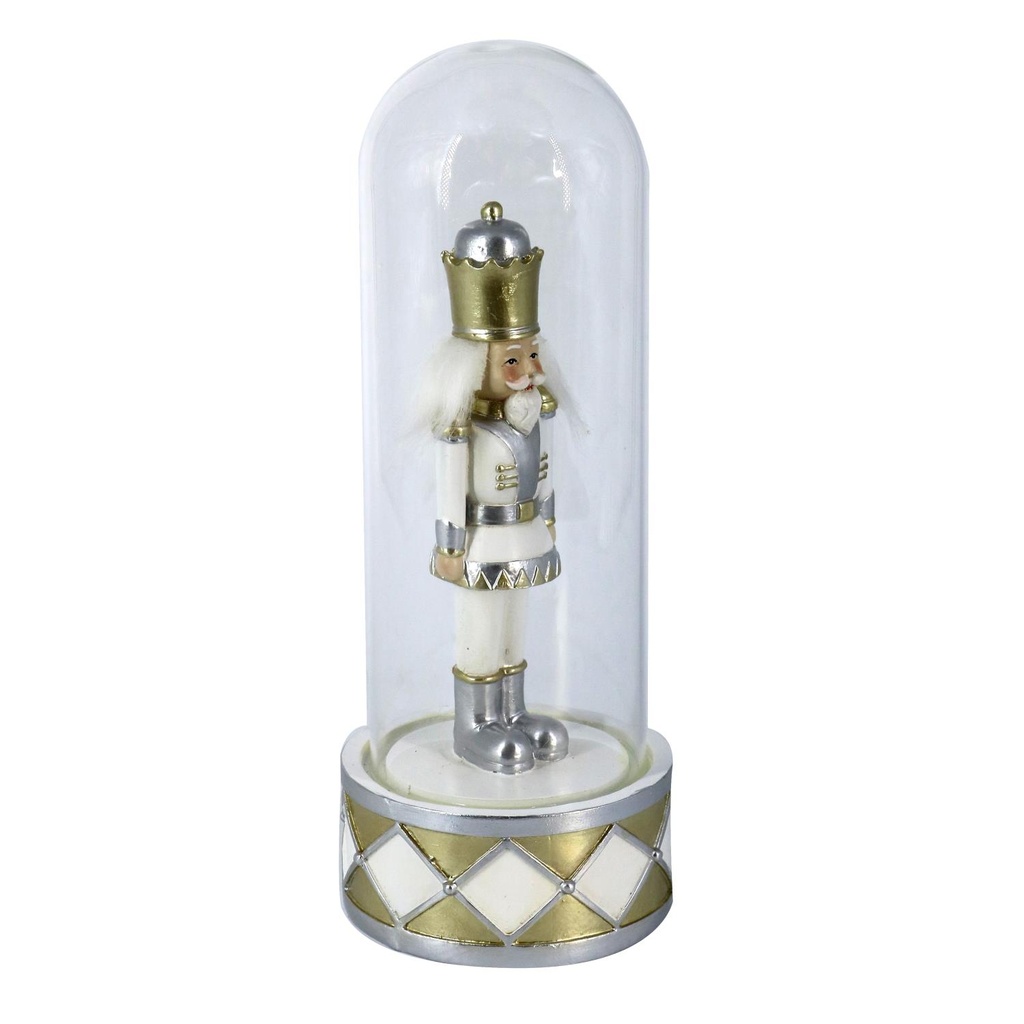 Soldatino resina campana vetro bianco cm10x10h26