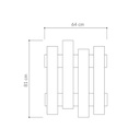 Appendiabiti a muro bianco con 8 ganci Wave  64xh.81 cm