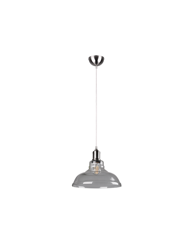 Sospensione 1x E27 Aldo Nichel Vetro Trasparente Ø28 cm Trio Lighting