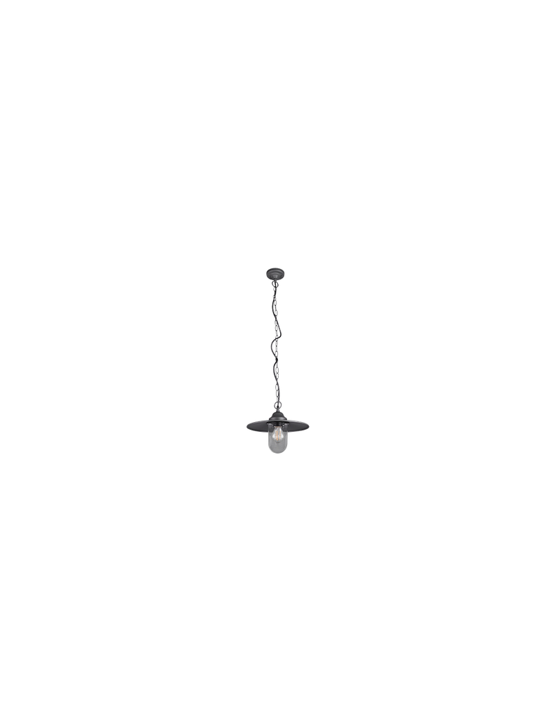 Sospensione 1xE27 Brenta Antracite Diffusore Vetro IP44 Trio Lighting