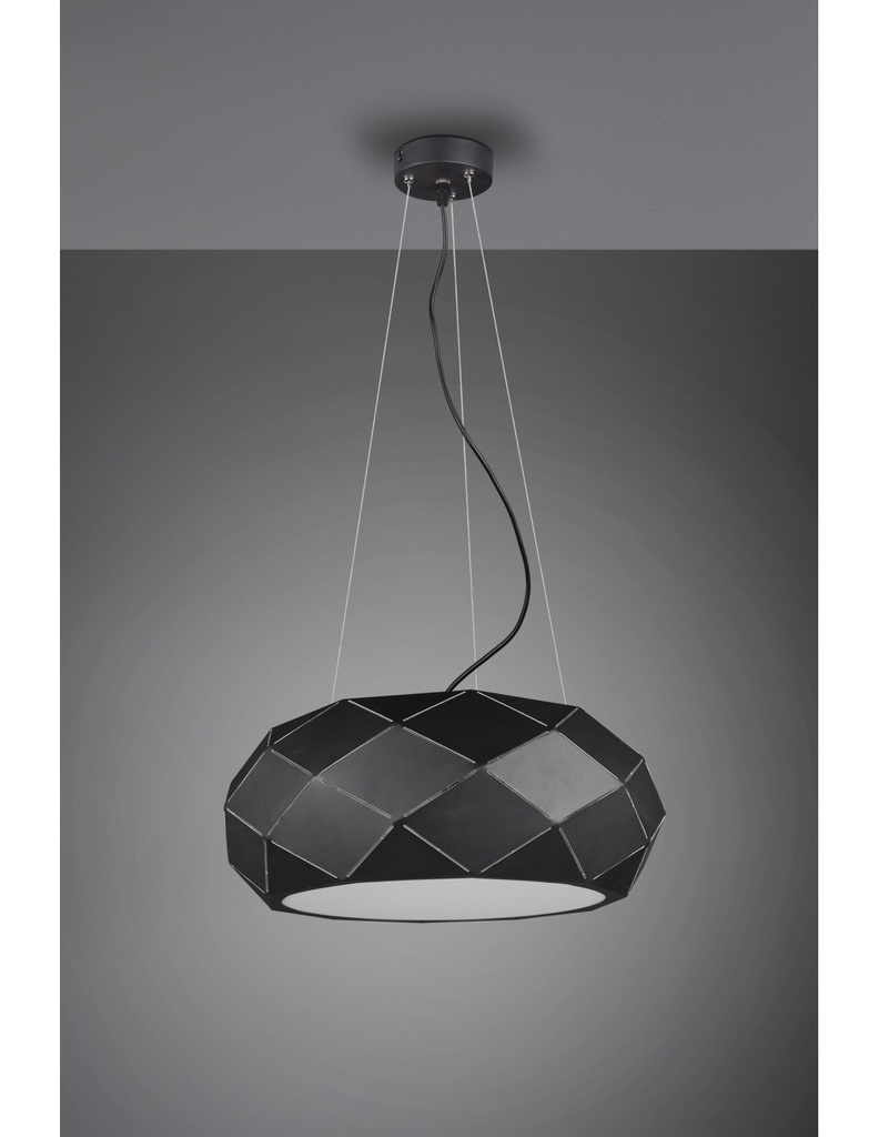 Sospensione 3xE27 Zandor Nero Ø50 cm Trio Lighting