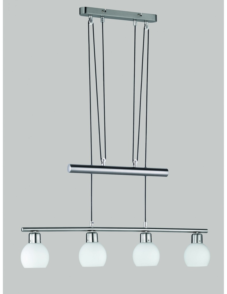 Sospensione 4 Luci Saliscendi Freddy Nichel L78 cm Trio Lighting
