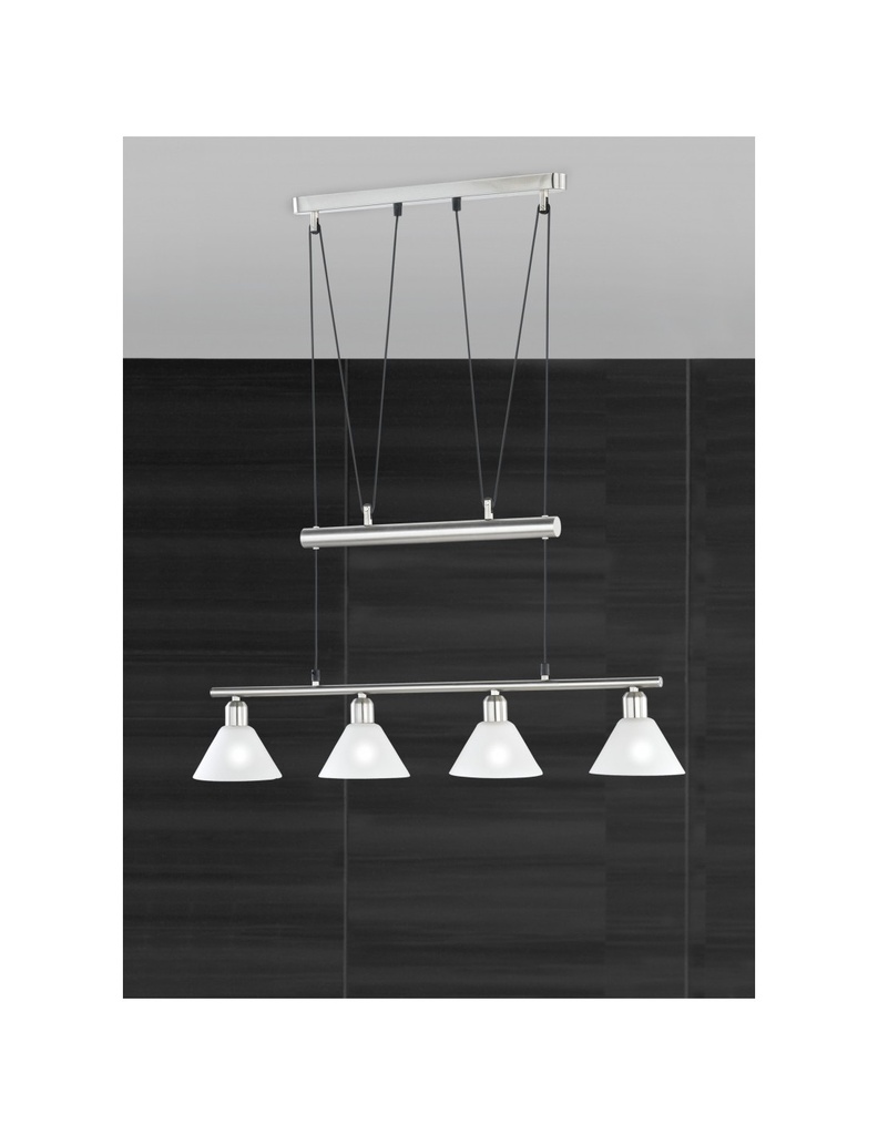 Sospensione 4 Luci Saliscendi Stamina Nichel L80 cm Trio Lighting