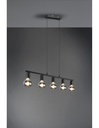 Sospensione 5xE27 Vannes Nero L82 cm Trio Lighting