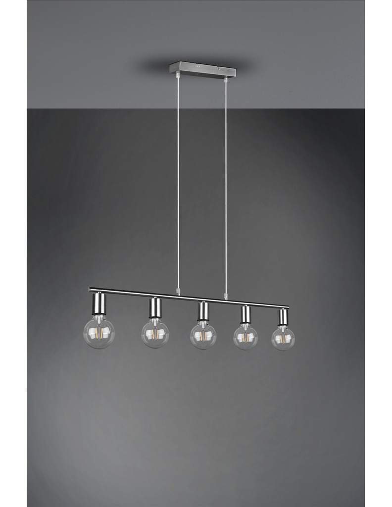 Sospensione 5xE27 Vannes Nichel L82 cm Trio Lighting