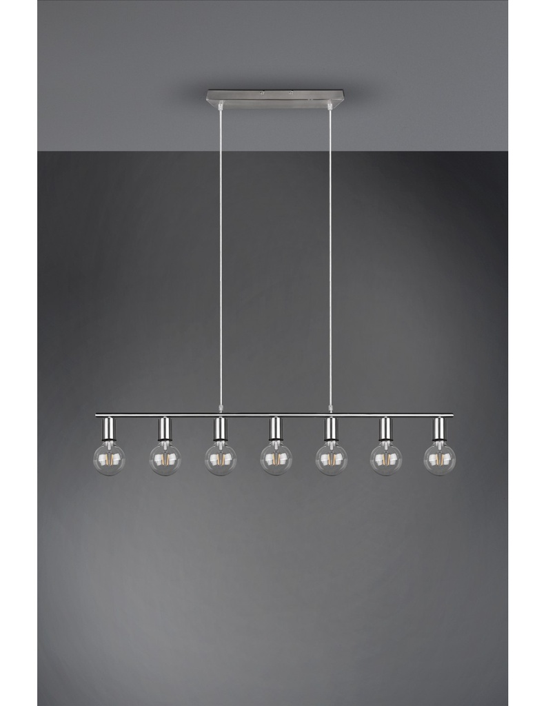 Sospensione 7xE27 Vannes Nichel L110 cm Trio Lighting