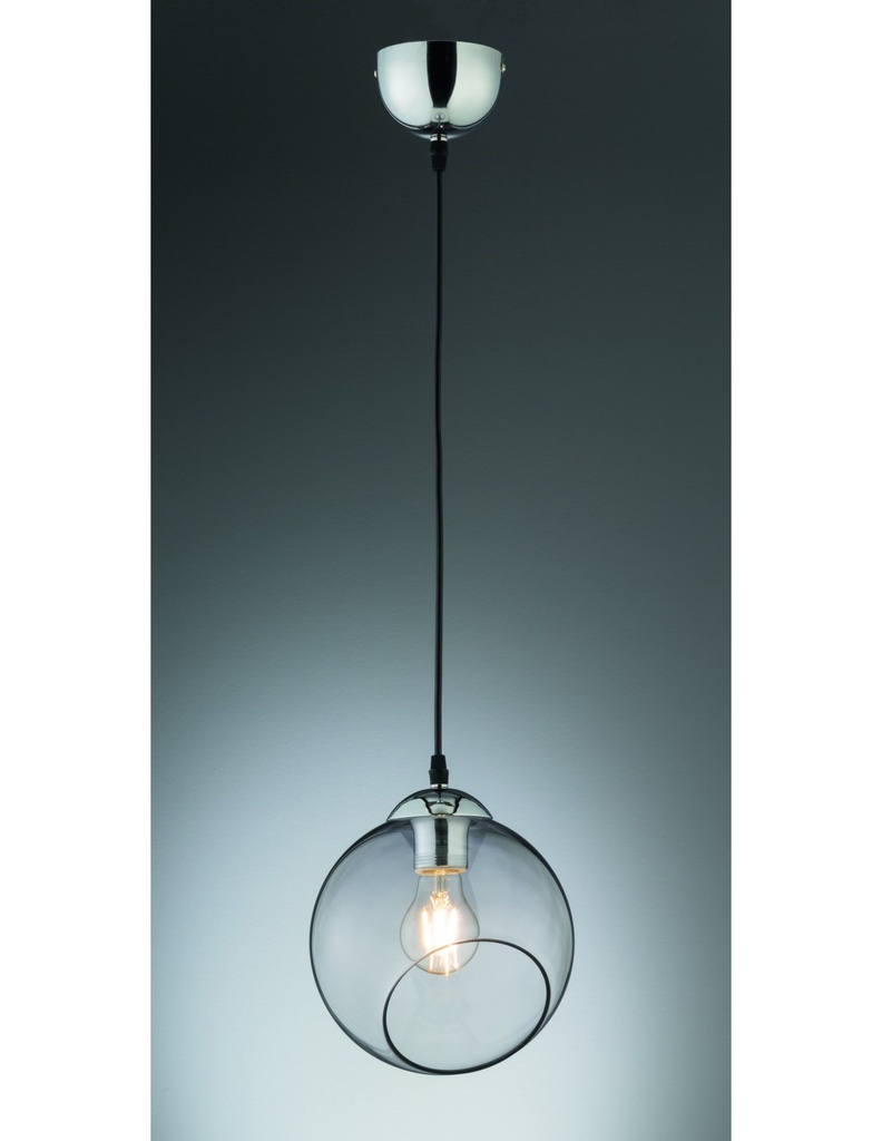 Sospensione Clooney Sfera Vetro Fumé Ø20 cm Trio Lighting