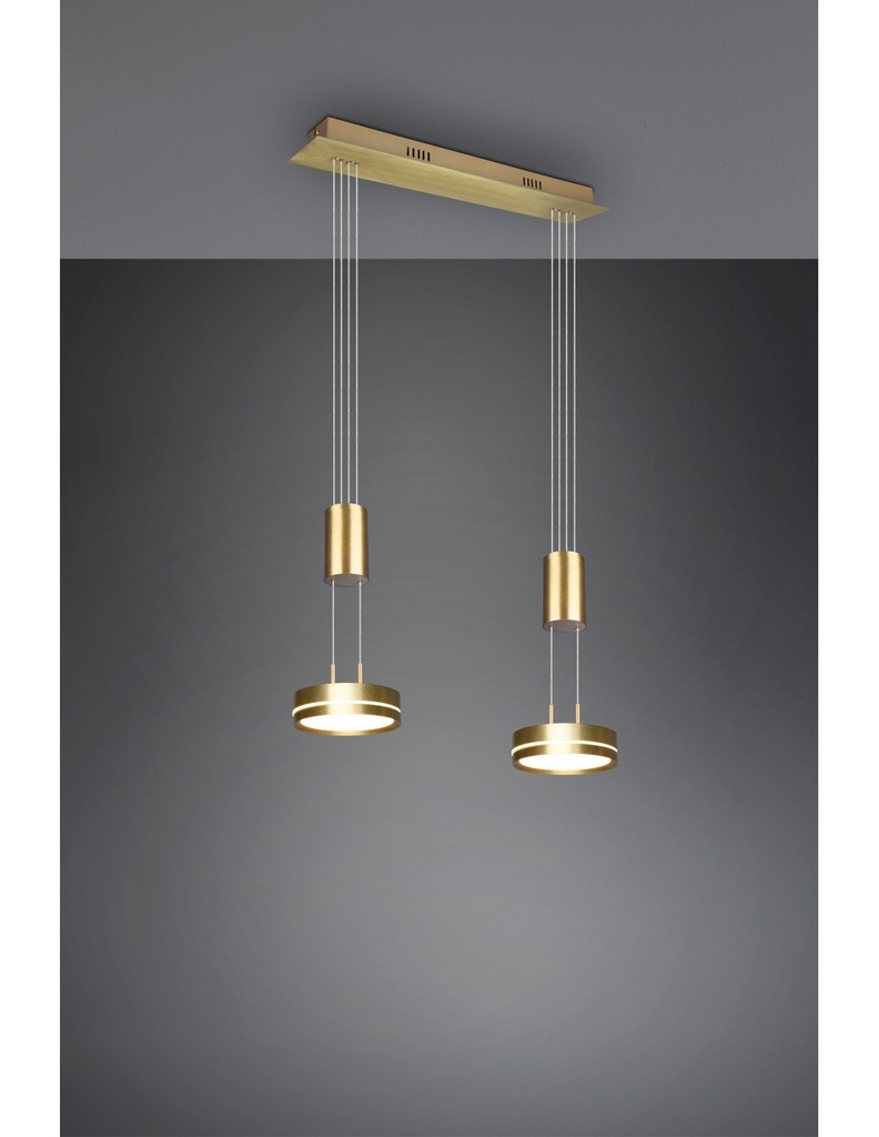 Sospensione Diffusori Disco Led Dimmer Franklin Ottone Trio Lighting
