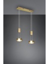Sospensione Diffusori Disco Led Dimmer Franklin Ottone Trio Lighting