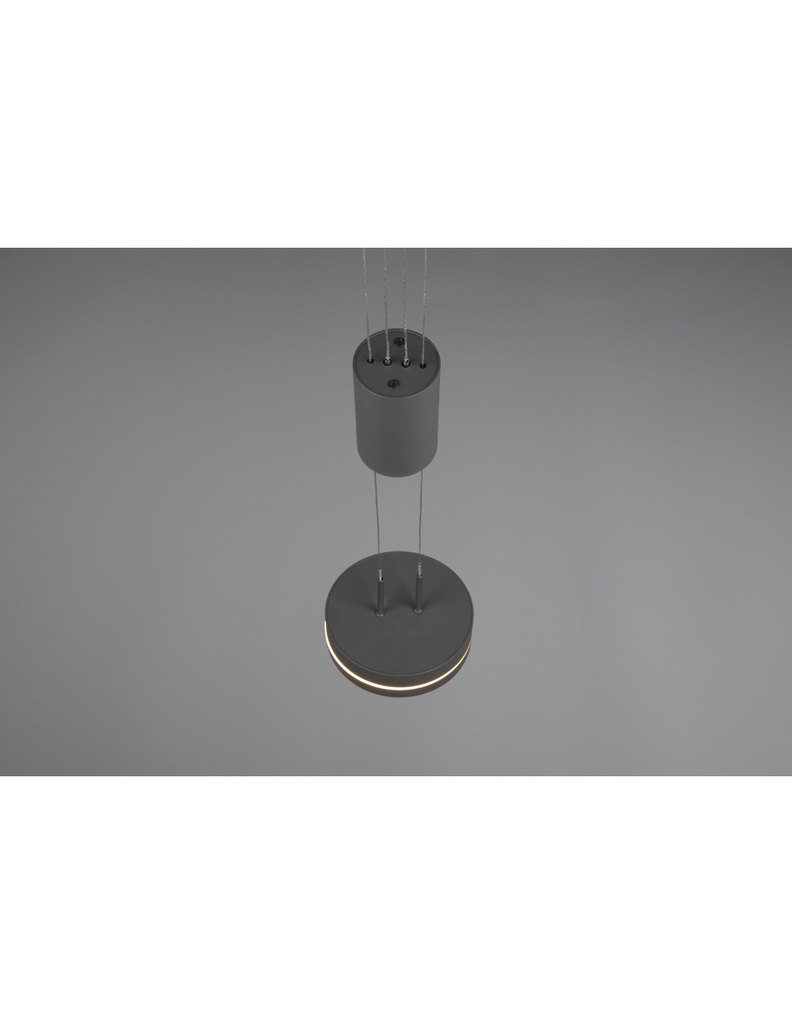 Sospensione Disco Pendente Led Integrato Franklin Antracite Trio Lighting