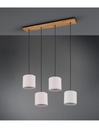 Sospensione Elmau 4xE27 Nichel E Paralumi Sabbia L100 cm Trio Lighting