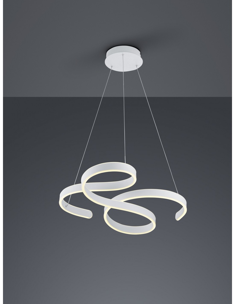 Sospensione Francis Vortici Bianco Led 52w Dimmerabile Trio Lighting