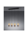 Sospensione Isola 4 Cilindri Ottone Con Vetro Fumé Robin Trio Lighting