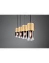 Sospensione Isola 4 Cilindri Ottone Con Vetro Fumé Robin Trio Lighting