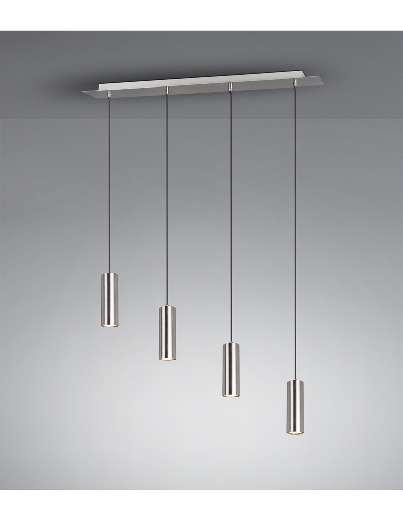 Sospensione Isola 4 Luci Cilindri GU10 Marley Nichel Lighting