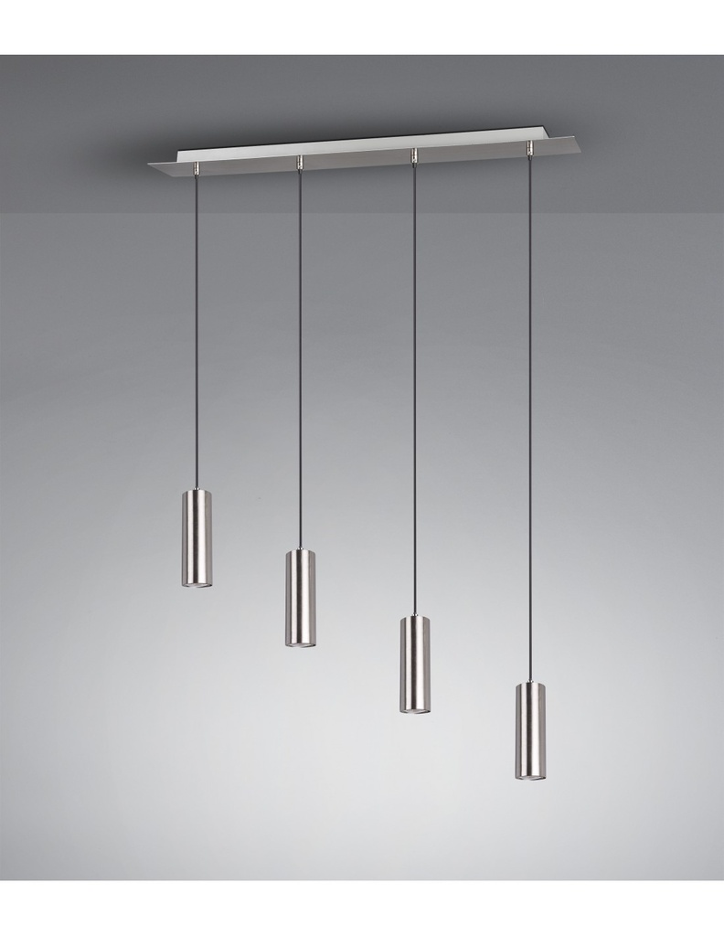 Sospensione Isola 4 Luci Cilindri GU10 Marley Nichel Lighting