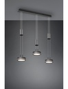 Sospensione Isola Cucina 3 Dischi Led Franklin Antracite Moderno Trio Lighting
