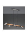 Sospensione Isola Legno 6 Spot Nichel Cilindrici Orientabili Marley Trio Lighting