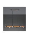 Sospensione Isola Legno 6 Spot Nichel Cilindrici Orientabili Marley Trio Lighting