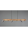 Sospensione Isola Legno 6 Spot Nichel Cilindrici Orientabili Marley Trio Lighting