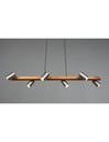 Sospensione Isola Legno 6 Spot Nichel Cilindrici Orientabili Marley Trio Lighting