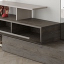 Mobile da ingresso tortora e noce con specchio Ramda 137x35xh.154 cm