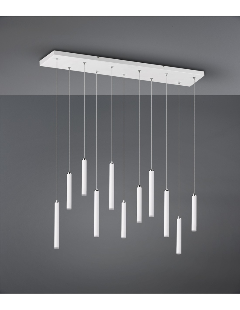 Sospensione Moderna Tubular 11 Tubi Led Bianco L115 cm Trio Lighting