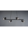 Sospensione Nera 4 Faretti Spot GU10 Orientabili Marley Trio Lighting