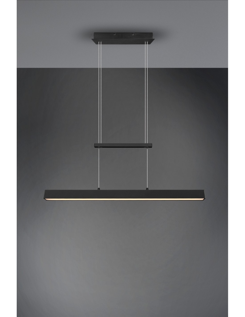 Sospensione Paros Doppia Luce Led Dimmerabile Nero L90 cm Trio Lighting