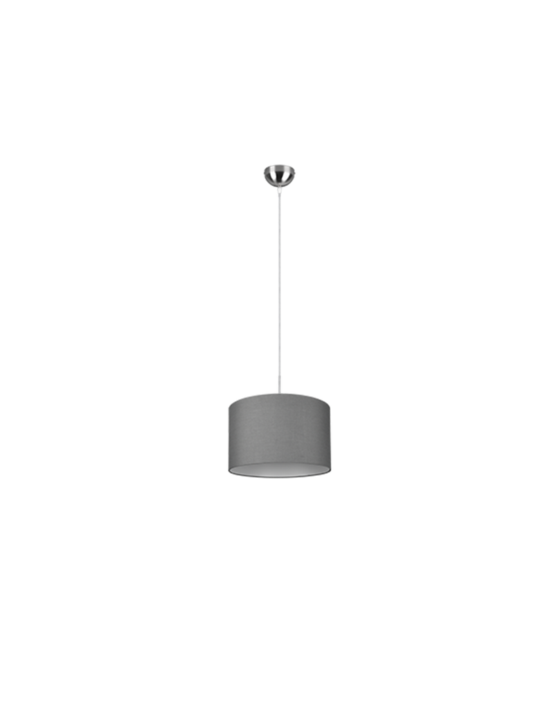 Sospensione Singola Hotel Paralume Grigio Ø40 cm Trio Lighting