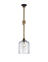 Sospensione Vintage Corda Judith Paralume Vetro Trasparente Trio Lighting